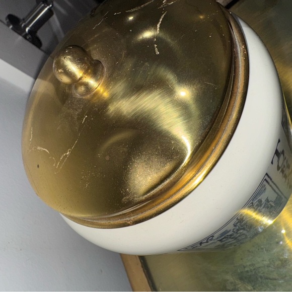 Vintage Delft Royal Goedewaagen Tobacco Ginger Jar w/ Brass Lid - Picture 4 of 10